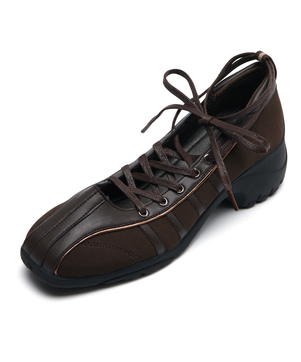 BLISS HEEL LACEUP SNEAKERS-CHOCO