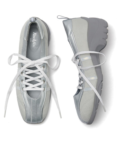 BLISS HEEL LACEUP SNEAKERS-SILVER