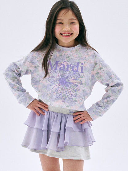 KIDS WAFFLE RAGLAN SWEATSHIRT FLEUR FLOWERMARDI