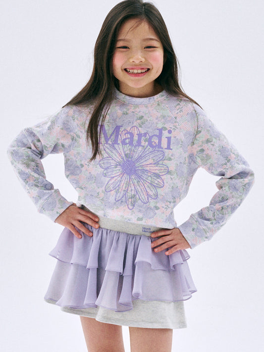 KIDS WAFFLE RAGLAN SWEATSHIRT FLEUR FLOWERMARDI