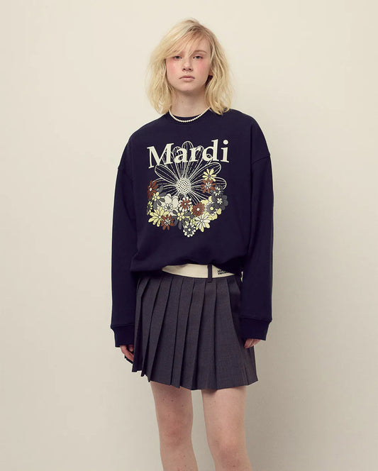 SWEATSHIRT FLOWERMARDI JARDIN-NAVY IVORY