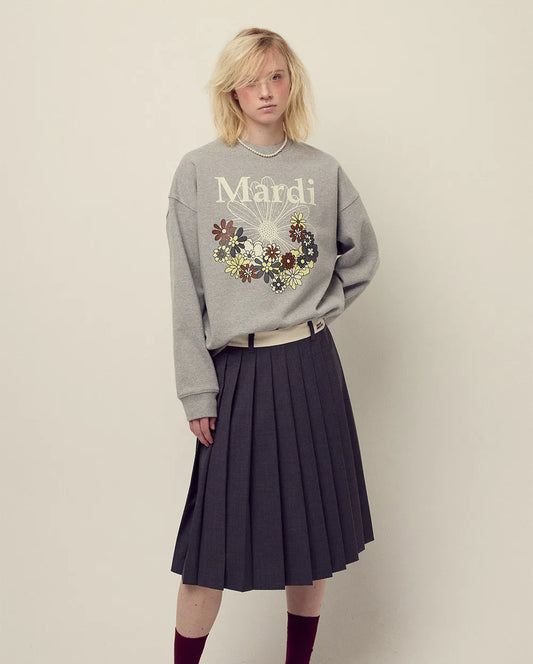 SWEATSHIRT FLOWERMARDI JARDIN-GREY IVORY