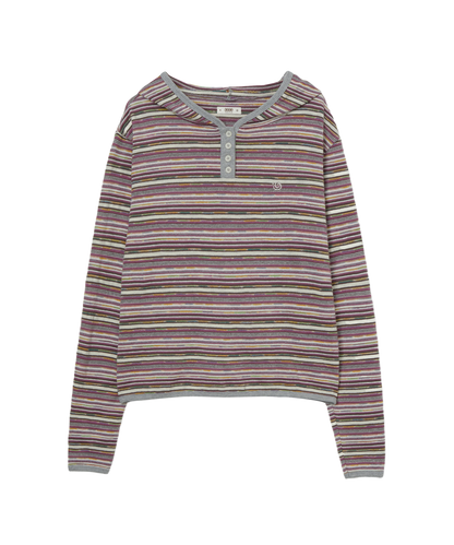 STRIPE KNIT HOODIE
