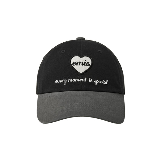 HEART WAPPEN TONE ON TONE BALL CAP-BLACK