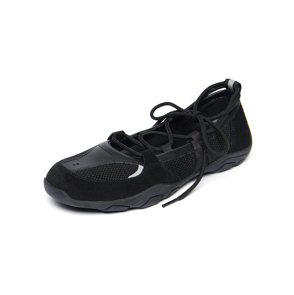 NICOLE WEAVING LACEUP SNEAKERS-BLACK