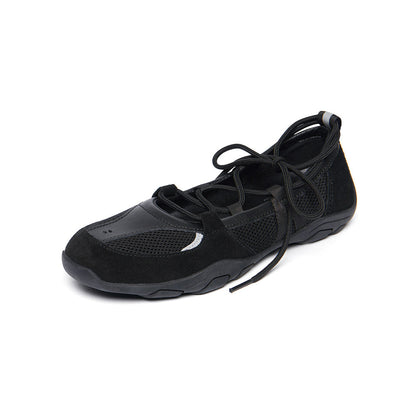 NICOLE WEAVING LACEUP SNEAKERS-BLACK
