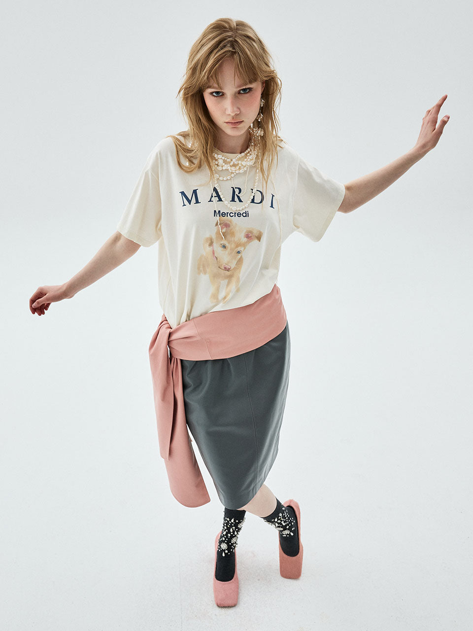 TSHIRT NEZ TOUT ROSE 02