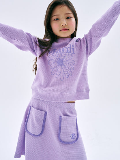KIDS WAFFLE RAGLAN SWEATSHIRT FLOWERMARDI