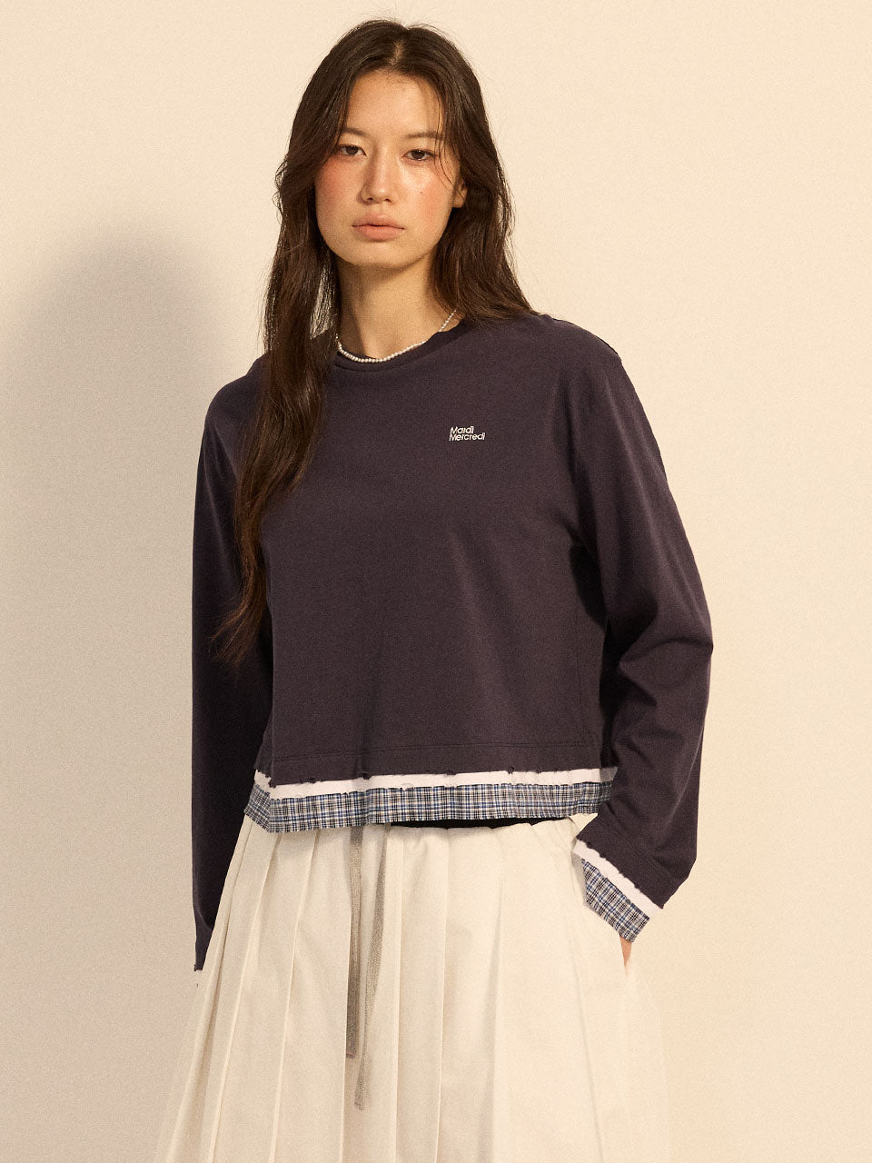 DESTROYED LAYERED TOP CHECK