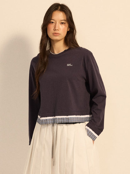 DESTROYED LAYERED TOP CHECK