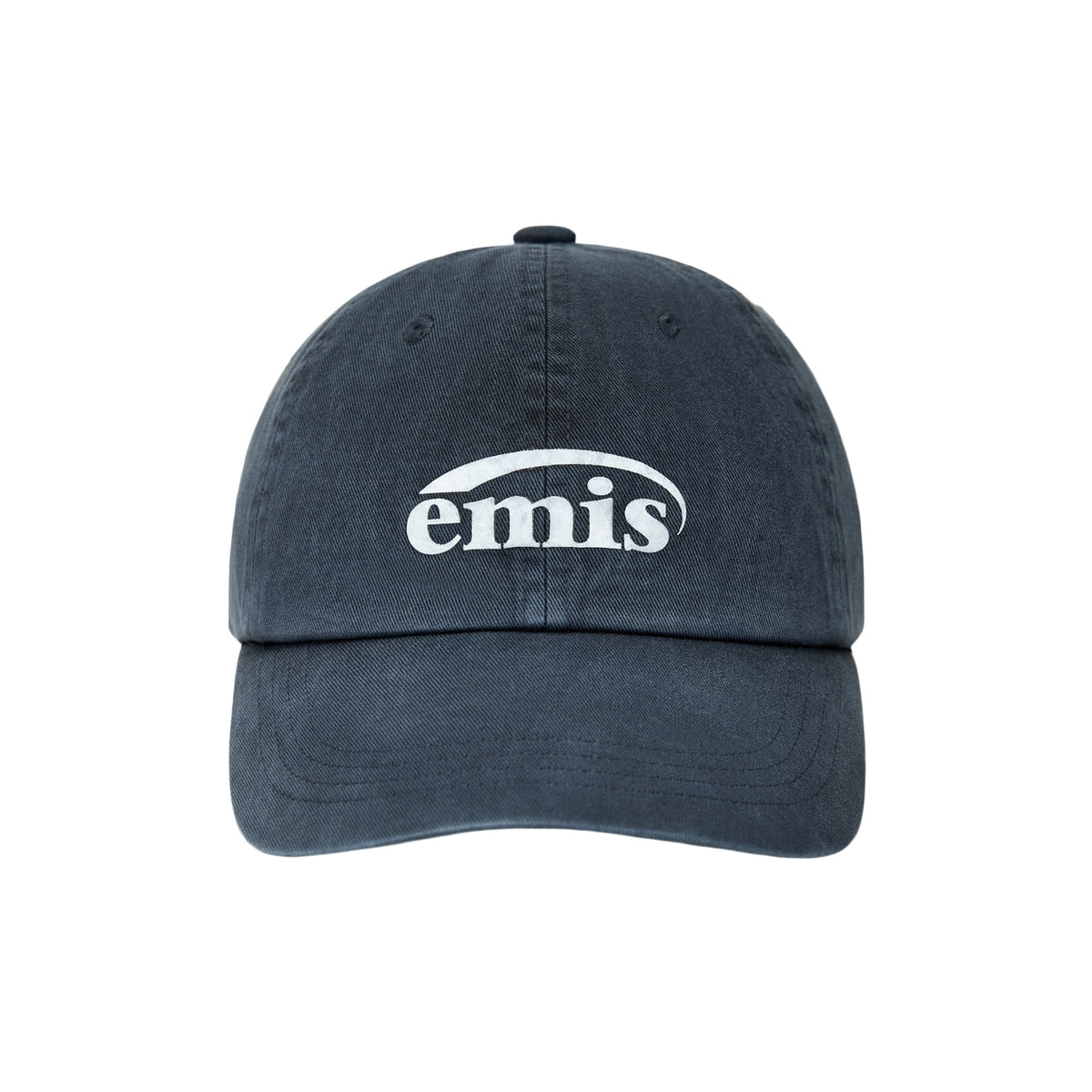 LOGO PRINT PIGMENT DYEING BALL CAP-NAVY