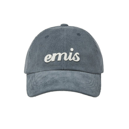 APPLIQUE CORDUROY BALL CAP-ASH BLUE