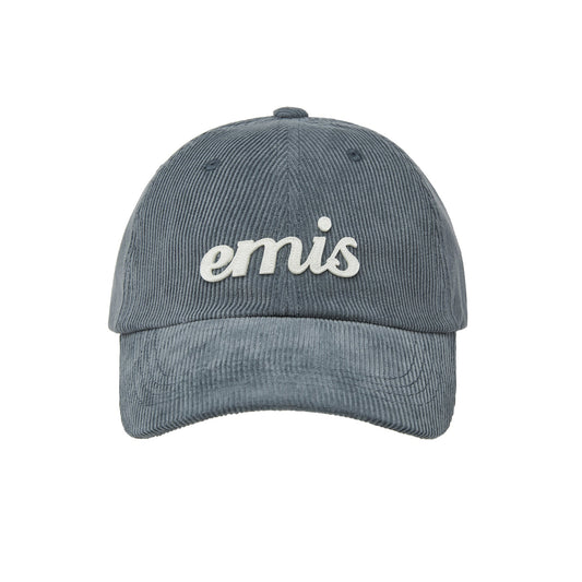APPLIQUE CORDUROY BALL CAP-ASH BLUE