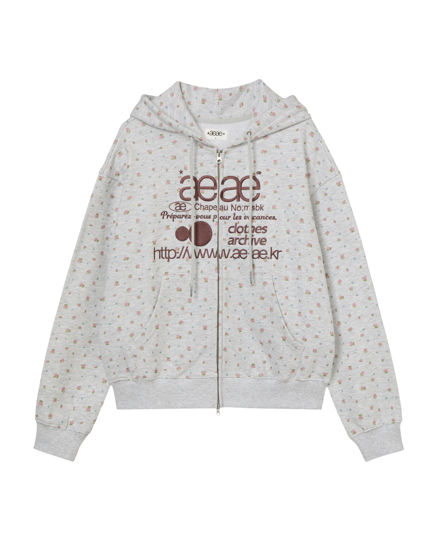 WEB LOGO FLOWER HOOD ZIP UP