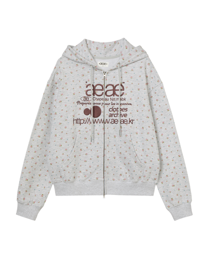 WEB LOGO FLOWER HOOD ZIP UP