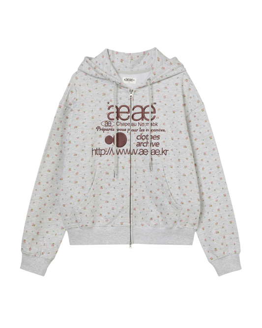 WEB LOGO FLOWER HOOD ZIP UP