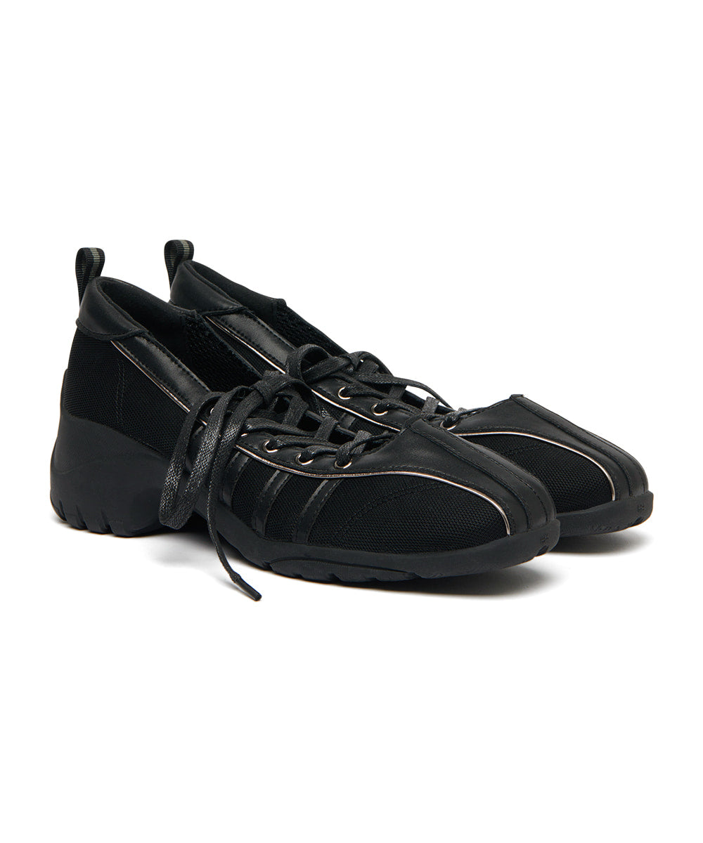 BLISS HEEL LACEUP SNEAKERS-BLACK
