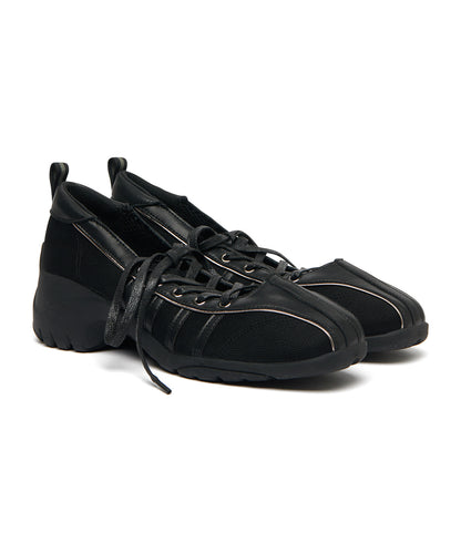 BLISS HEEL LACEUP SNEAKERS-BLACK