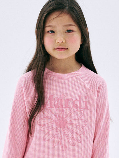 KIDS WAFFLE RAGLAN SWEATSHIRT FLOWERMARDI