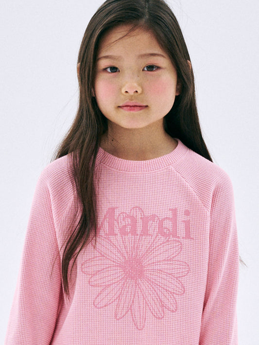KIDS WAFFLE RAGLAN SWEATSHIRT FLOWERMARDI