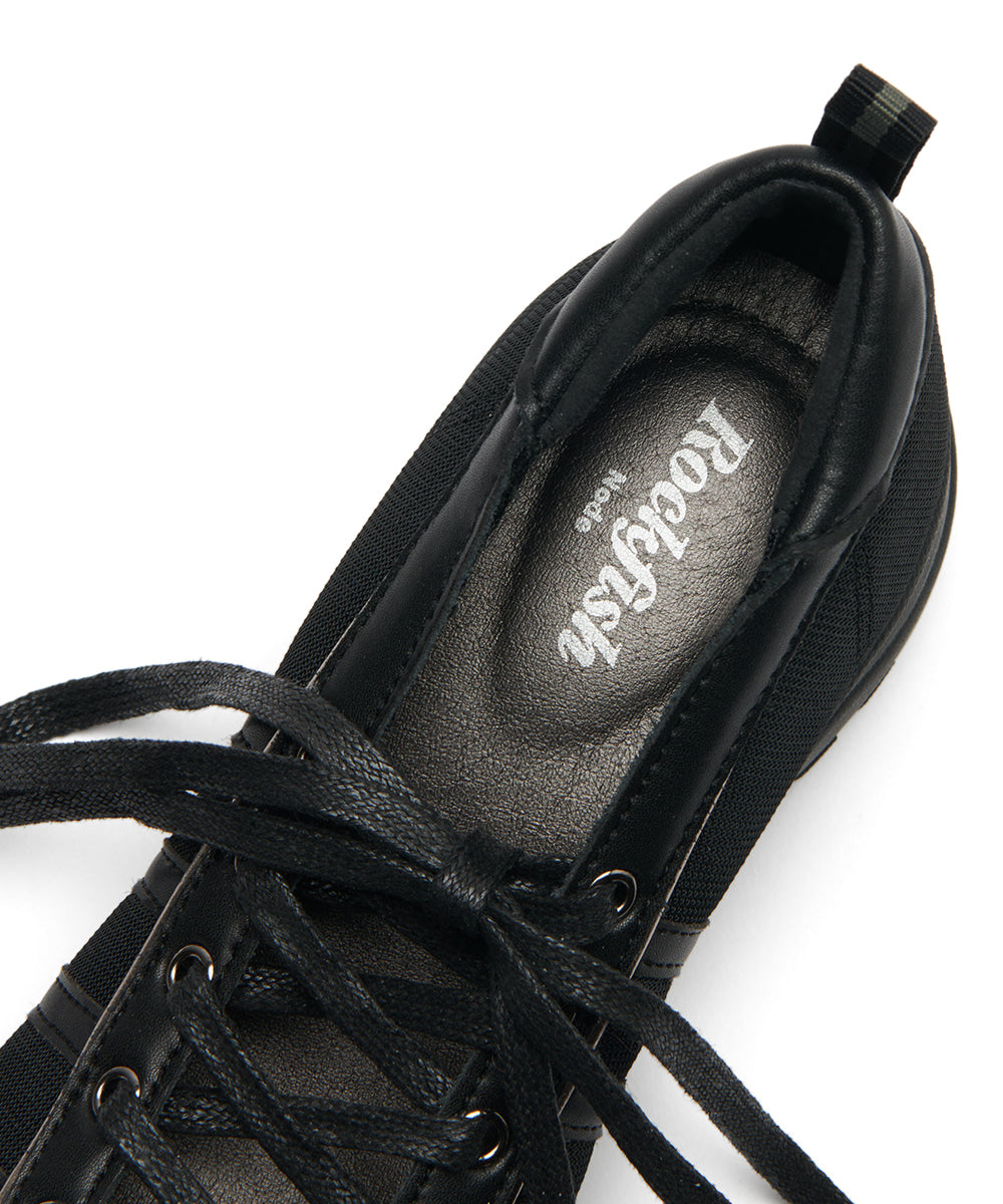 BLISS HEEL LACEUP SNEAKERS-BLACK