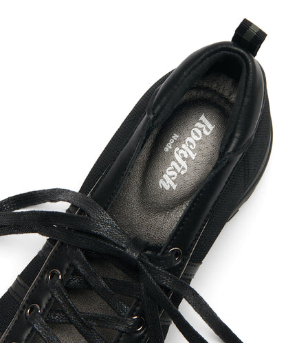 BLISS HEEL LACEUP SNEAKERS-BLACK