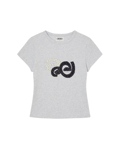 APPLIQUE FLOWER LOGO TEE