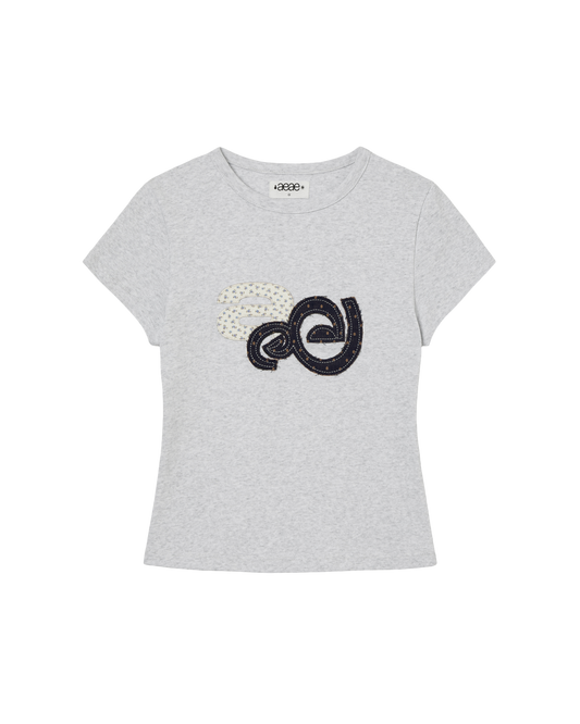 APPLIQUE FLOWER LOGO TEE