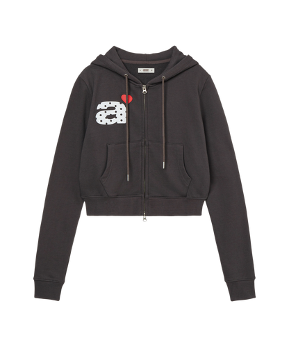 DOT SMALL LETTER CROP HOOD ZIP UP