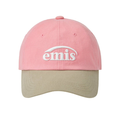 NEW LOGO MIX BALL CAP(RENEWAL)-BEIGE/PINK