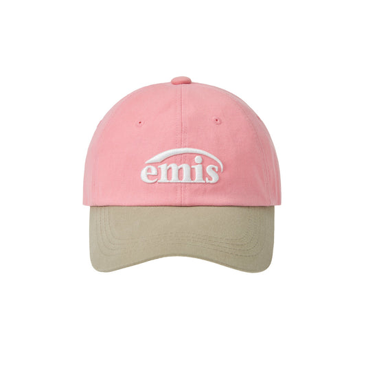 NEW LOGO MIX BALL CAP(RENEWAL)-BEIGE/PINK