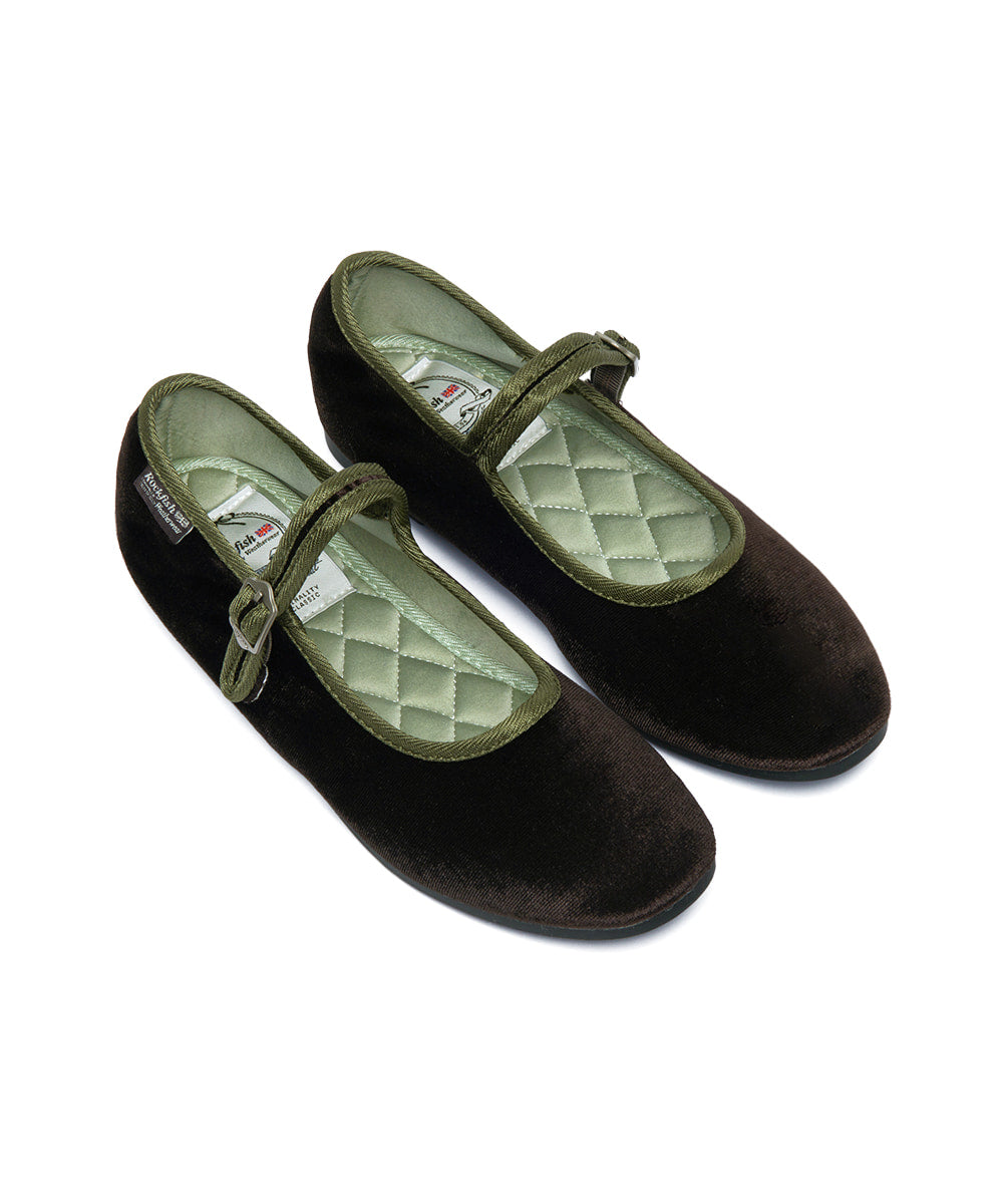 BELLA QUILTED MARYJANES-DARK BROWN
