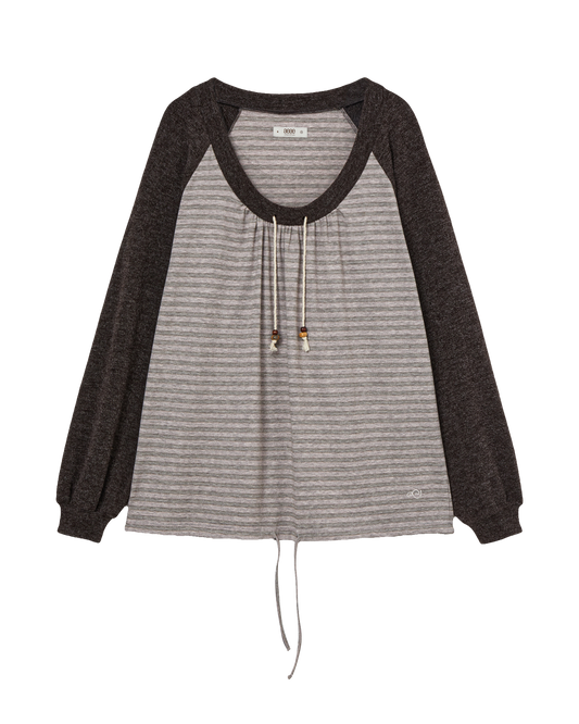 STRIPE DRAWSTRING TOP