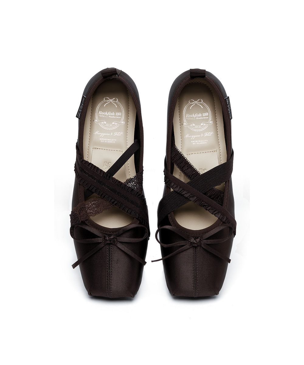 BANDING BALLET FLATS-BROWN