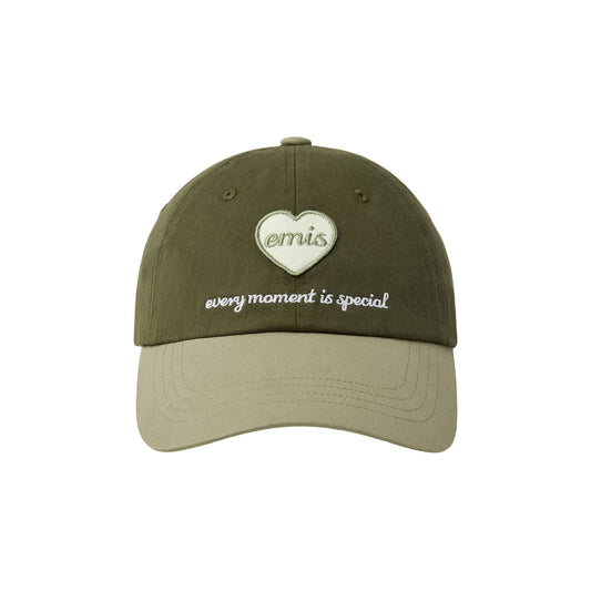 HEART WAPPEN TONE ON TONE BALL CAP-KHAKI