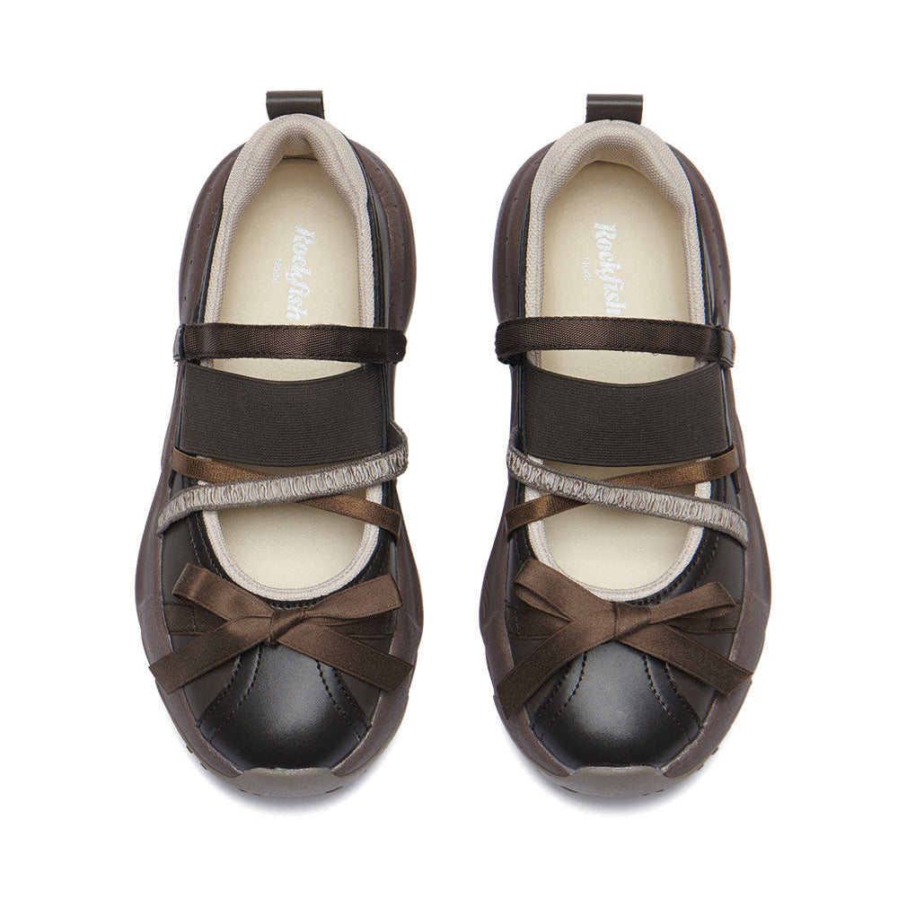 PUFFIN RIBBON BANDING SNEAKERS-BROWN