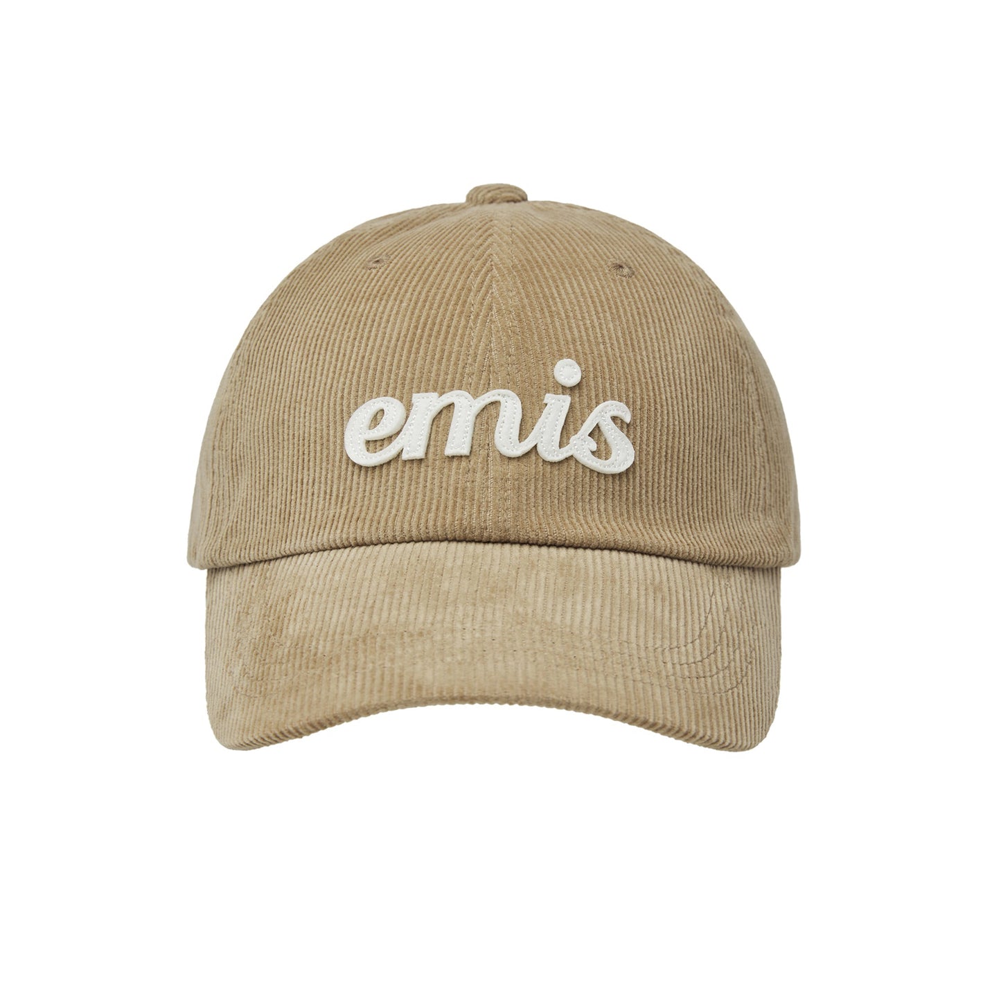 APPLIQUE CORDUROY BALL CAP-BEIGE