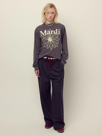 WOOL TURN UP PANTS
