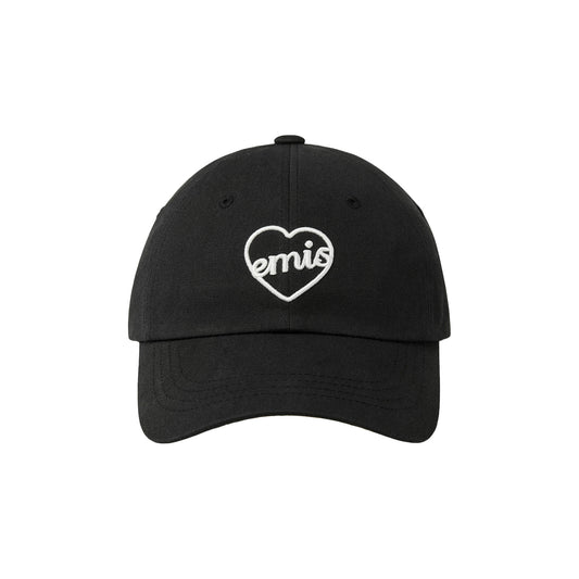 HEART BALL CAP-BLACK/WHITE