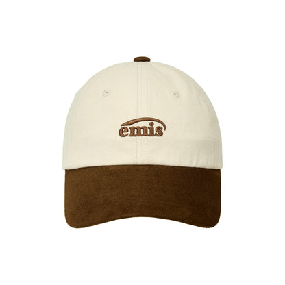 SMALL LOGO SUEDE BRIM BALL CAP-BEIGE