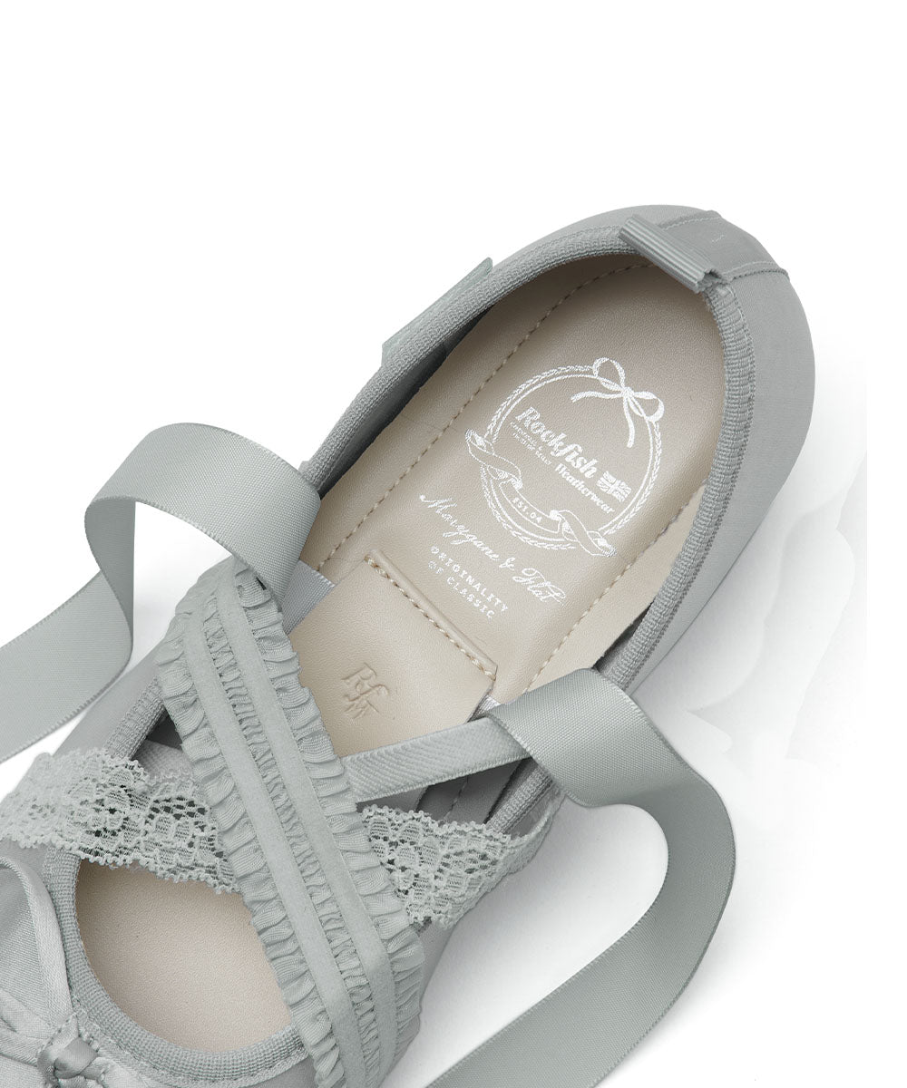 BANDING BALLET FLATS-GREY
