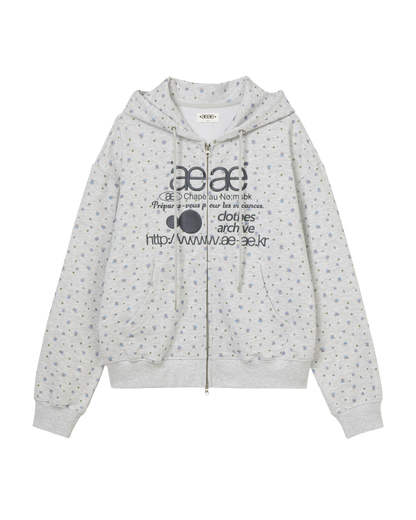 WEB LOGO FLOWER HOOD ZIP UP