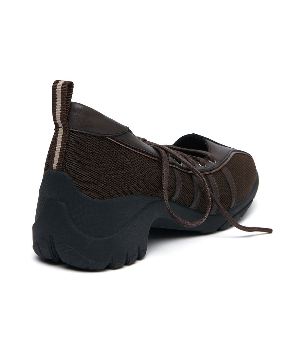 BLISS HEEL LACEUP SNEAKERS-CHOCO