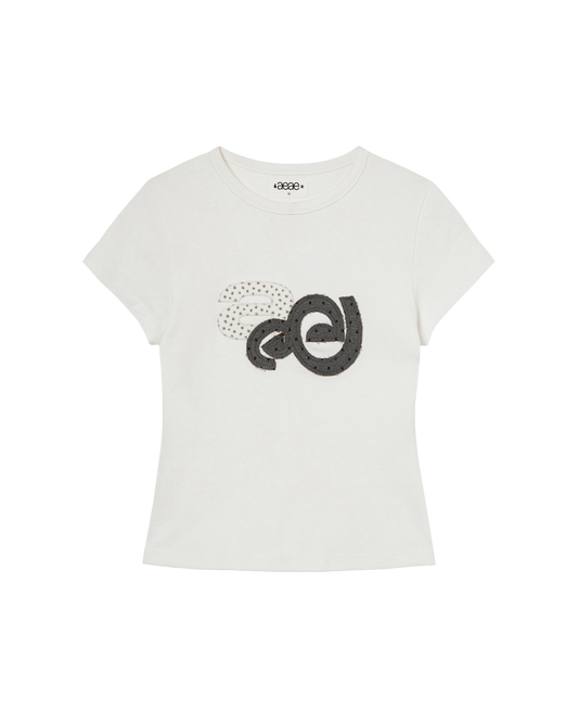 APPLIQUE FLOWER LOGO TEE
