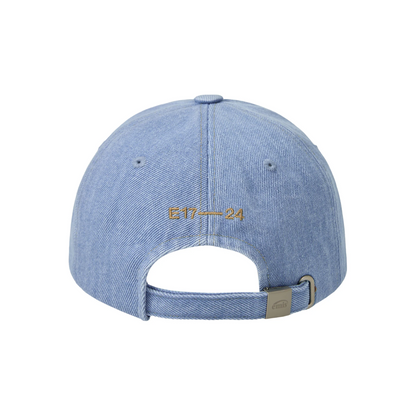 WASHED DENIM BALL CAP-LIGHT BLUE DENIM/CREAM