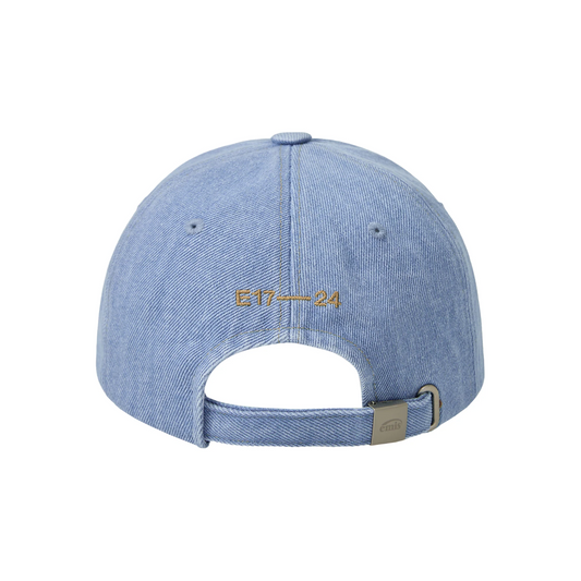 WASHED DENIM BALL CAP-LIGHT BLUE DENIM/CREAM