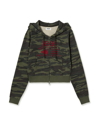 WEB LOGO CROP HOOD ZIP UP