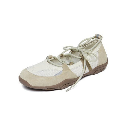 NICOLE WEAVING LACEUP SNEAKERS-BEIGE