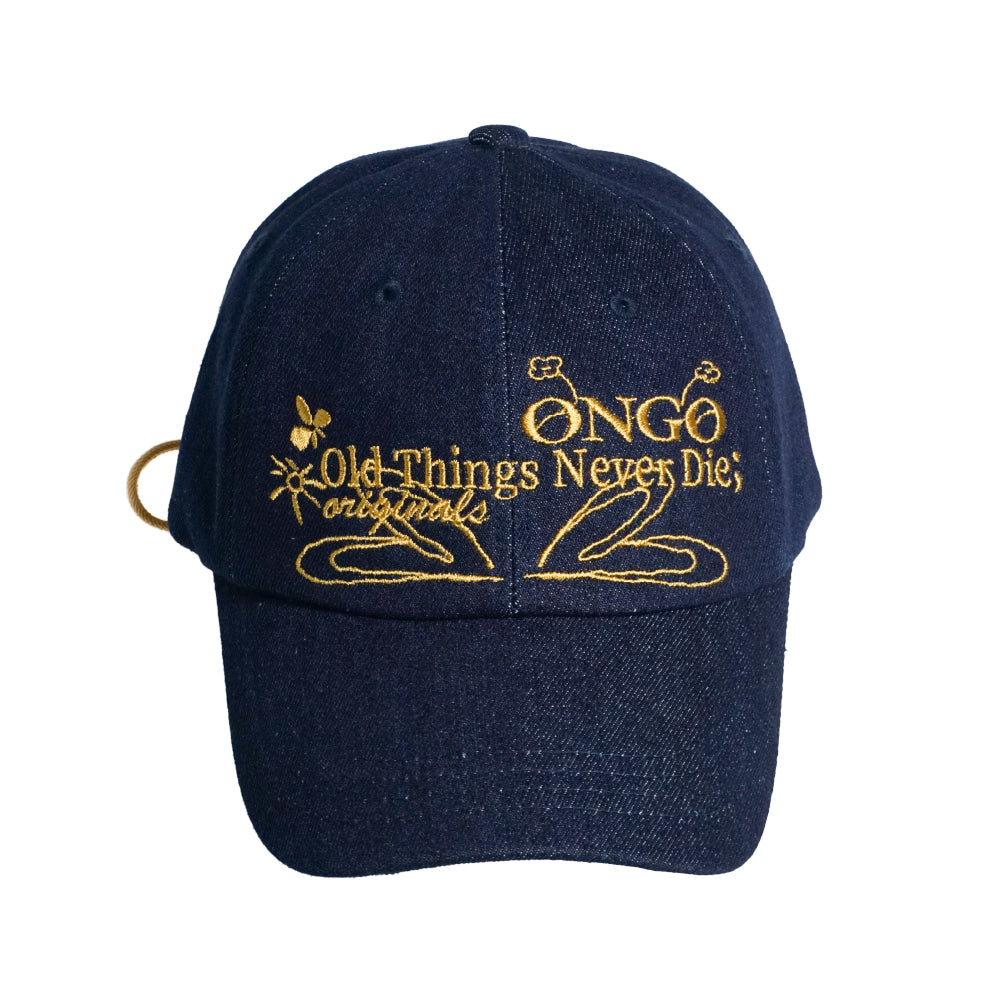 DENIM FLOWER KNOT CAP