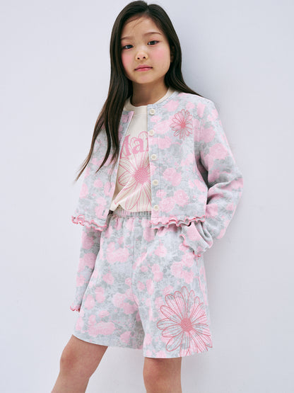 KIDS WAFFLE SHORTS FLEUR FLOWER